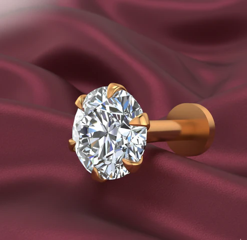 Diamond Nosepin – Classic Gold Plated Minimal Bridal Stud