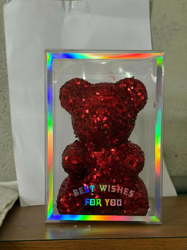 Red Glitter Teddy Bear – Perfect Gift for Special Occasions - Image 3