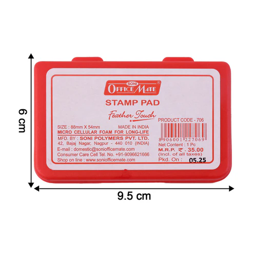 Red Stamp Pad – Long-Lasting Feather Touch Ink for Clear Impressions - Image 4