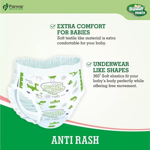 Baby Diaper Pants – 360° Leakproof & Rash-Free Comfort for Babies - Small 40 - Image 5