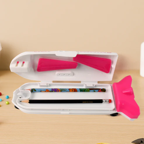 Airplane Pencil Box – LED Light & Sharpener - Image 4