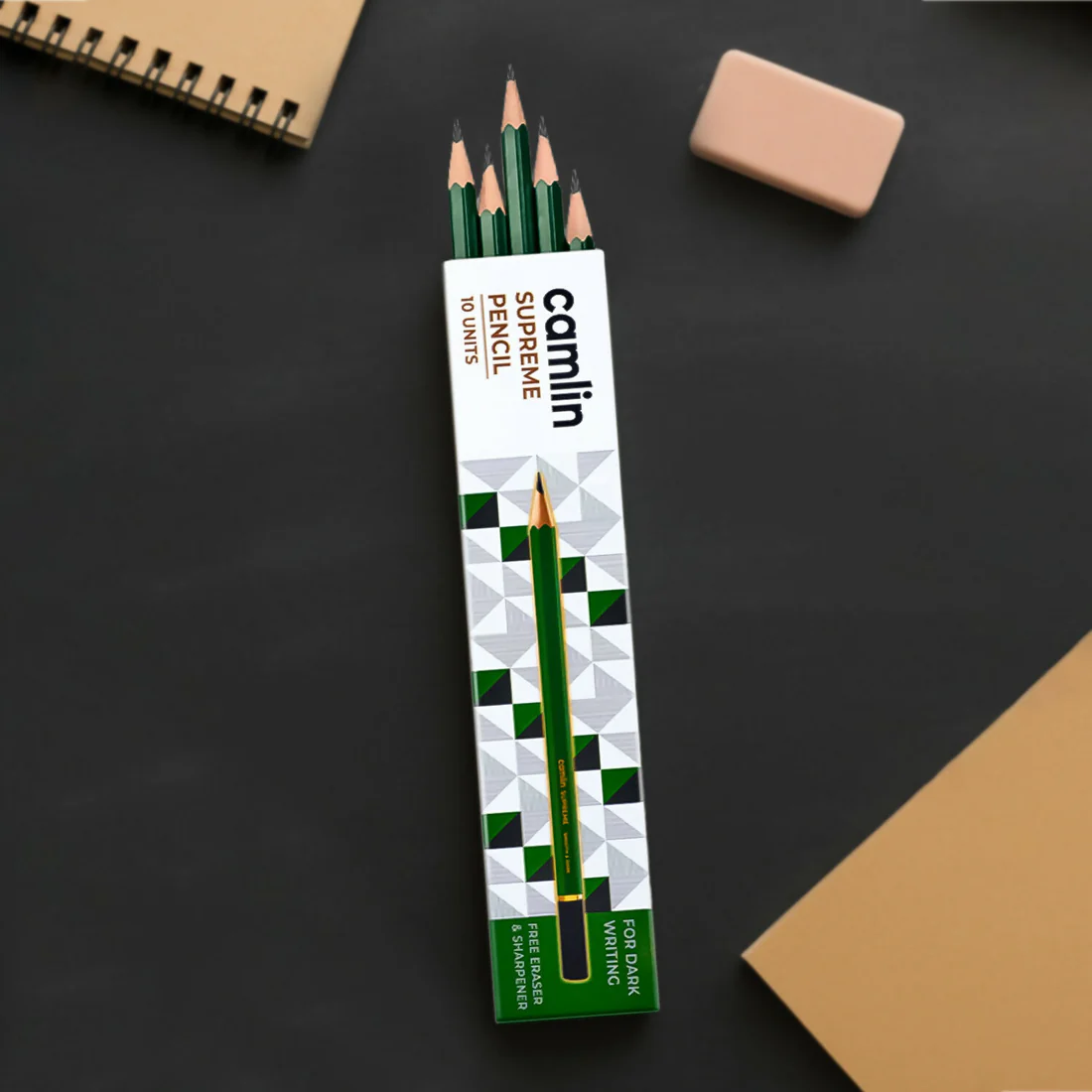 Graphite Pencils – Pack of 10 Smooth Writing Camlin Supreme