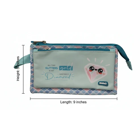 Cute Multicolor Pencil Pouch – Dual-Zipper Multi Pocket Organizer - Image 4