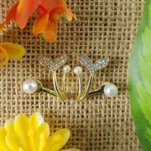 Mermaid Tail Pearl Stud Earrings – Elegant Korean Style Jewelry