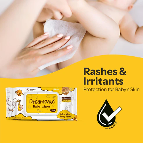 Dreamease Baby Wipes for Newborns | Extra Thick & Moist, pH Balanced, Alcohol-Free - Image 3