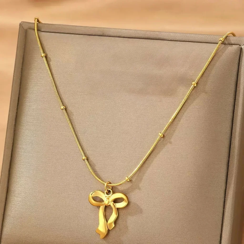 Gold Bow Pendant