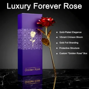 Gold Plated Red Rose