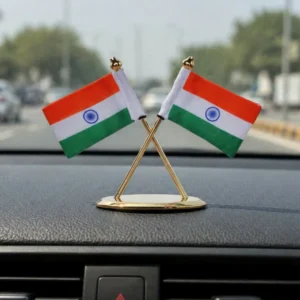 Indian Flag Stand – Durable Metal Display for Car & Desk